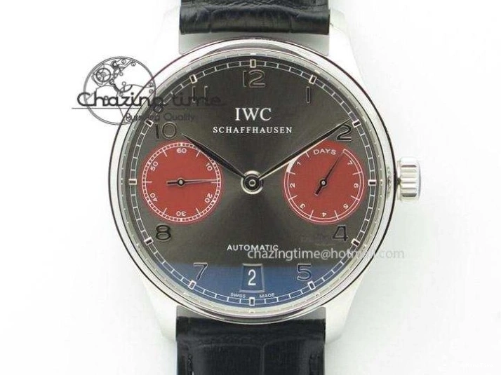 MIROTIME 0322 Portuguese IW545407 Black Dial ZF 1:1 Best Edition On Dark Blue Leather Strap DailyWear 7337